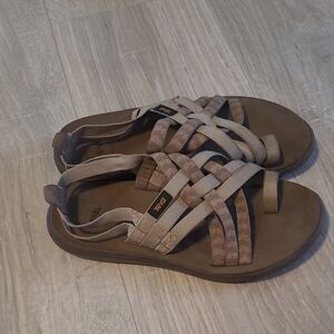 Women's Teva Beige and Brown Sandals